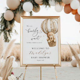 We kunnen bijna wachten op Teddy Bear Baby shower Poster