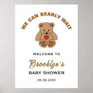 We kunnen bijna wachten op Teddy Bear Baby shower Poster