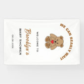 We kunnen bijna wachten op Teddy Bear Baby shower  Spandoek (Horizontaal)