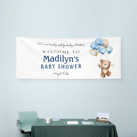 We kunnen bijna wachten op Teddy Bear Baby shower  Spandoek (Beurs)