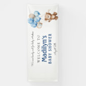 We kunnen bijna wachten op Teddy Bear Baby shower  Spandoek (Verticaal)