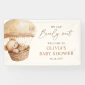 We kunnen bijna wachten op Teddy Bear Baby shower  Spandoek (Horizontaal)