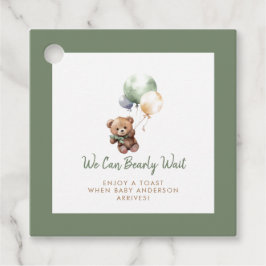 We kunnen bijna wachten op Teddy Bear Balloon Baby Bedankjes Labels