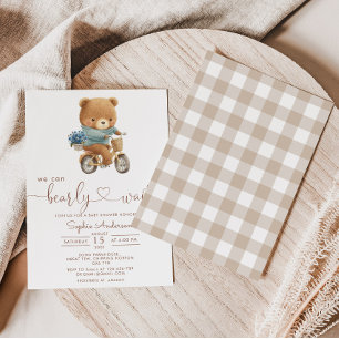 We kunnen bijna wachten op Teddy Bear Bicycle Baby Kaart