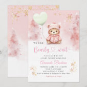 We kunnen bijna wachten op Teddy Bear Girl Baby sh Kaart (Voorkant / Achterkant)