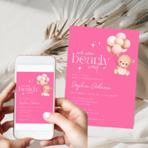 We kunnen bijna wachten op Teddy Bear Hot Pink Bab Kaart