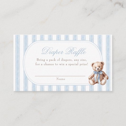 We kunnen bijna wachten op Teddy Bear luier Raffle Informatiekaartje (Voorkant)