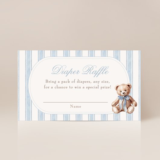 We kunnen bijna wachten op Teddy Bear luier Raffle Informatiekaartje