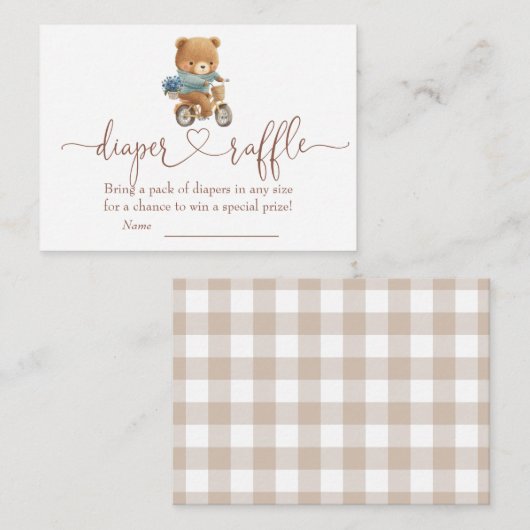 We kunnen bijna wachten op Teddy Bear luier Raffle Informatiekaartje (Voorkant / Achterkant)