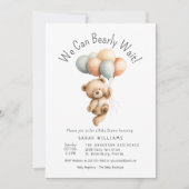 We kunnen bijna wachten op Teddy Bear met ballonne Kaart (Voorkant)