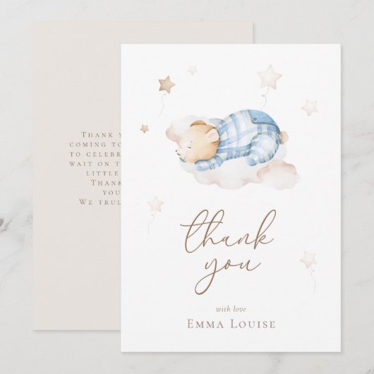 We kunnen bijna wachten op Teddy Bear op Cloud Bab Bedankkaart (Voorkant / Achterkant)