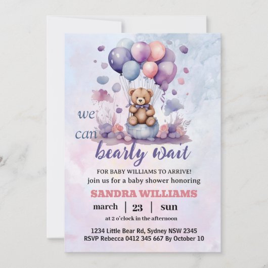 We kunnen bijna wachten op uitnodigingen voor baby (Voorkant)