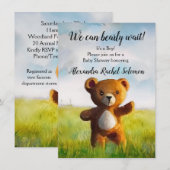 We kunnen bijna wachten op Waterverf Boy Baby show Kaart (Voorkant / Achterkant)