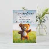 We kunnen bijna wachten op Waterverf Boy Baby show Kaart (Staand voorkant)