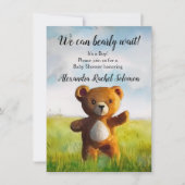 We kunnen bijna wachten op Waterverf Boy Baby show Kaart (Voorkant)