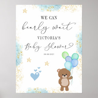 We kunnen bijna wachten op welkom Baby shower Poster