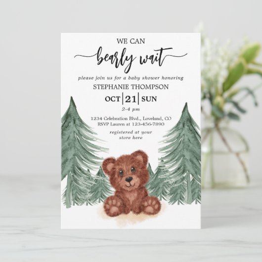 We kunnen bijna wachten op Woodland Forest Baby sh Kaart (Staand voorkant)