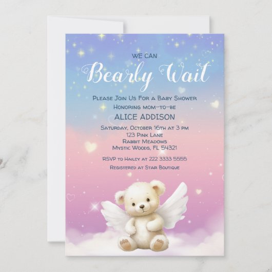 We kunnen bijna wachten pastel gradiënt engel tedd kaart (Voorkant)