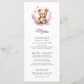 We kunnen bijna wachten Pastel roze Baby shower Menu (Voorkant)