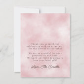 We kunnen bijna wachten Pastel roze Baby shower pl Bedankkaart (Achterkant)