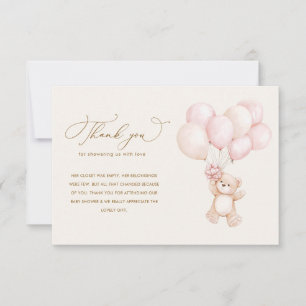 We kunnen bijna wachten roze baby shower dank u bedankkaart