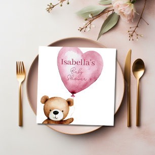We kunnen bijna wachten roze meisje Baby shower pa Servet