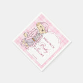 We kunnen bijna wachten roze plaid baby shower mon servet (Hoek)