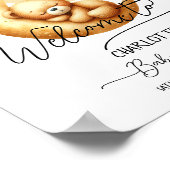 We kunnen bijna wachten schattig Beer Baby shower  Poster (Hoek)