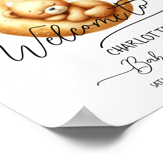 We kunnen bijna wachten schattig Beer Baby shower  Poster (Hoek)