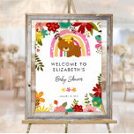 We kunnen bijna wachten schattig Beer Baby shower  Poster<br><div class="desc">Welkom uw gasten met dit mooie,  schattige beren welp baby shower welkomstbord. Perfect voor je meisje baby shower party. De sjabloon is super eenvoudig te bewerken.</div>