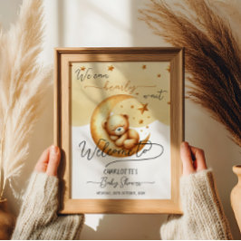 We kunnen bijna wachten schattig Beer Baby shower  Poster