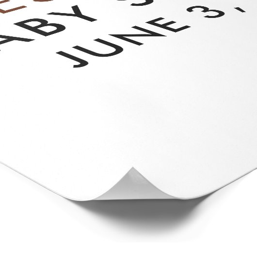 We kunnen bijna wachten schattig Beer blauw baby j Poster (Hoek)