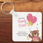 We kunnen bijna wachten schattig roze baby meisje  sleutelhanger (Voorkant)