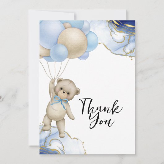 We kunnen bijna wachten tot Royal Blue Gold abstra Bedankkaart (Voorkant)