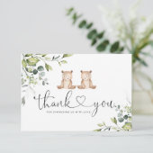 We kunnen bijna wachten Twins baby shower dank u Kaart (Staand voorkant)