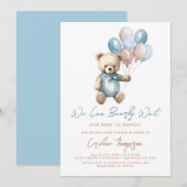 We kunnen blauw Baby shower afwachten Kaart (Voorkant / Achterkant)