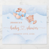 We kunnen blauw Baby shower afwachten Sparkling Wijnetiket (Enkel label)