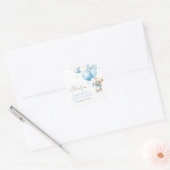 We kunnen blauw Baby shower afwachten Vierkante Sticker (Envelop)