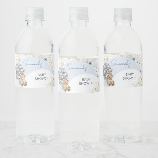 We kunnen blauw Baby shower afwachten Waterfles Etiket (Flessen)