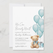 We kunnen blauw Beer Baby shower afwachten Kaart (Voorkant)