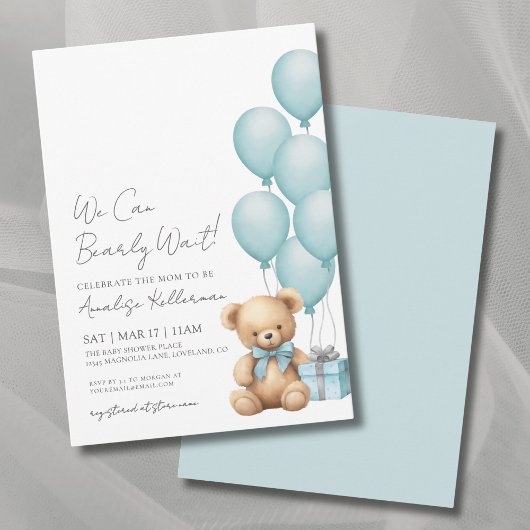 We kunnen blauw Beer Baby shower afwachten Kaart