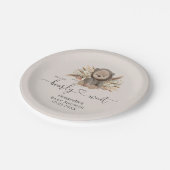 We kunnen boho Beer Baby shower afwachten. Papieren Bordje (Gekanteld)