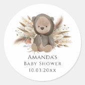 We kunnen boho Beer Baby shower afwachten. Ronde Sticker (Voorkant)