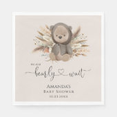 We kunnen boho Beer Baby shower afwachten. Servet (Voorkant)