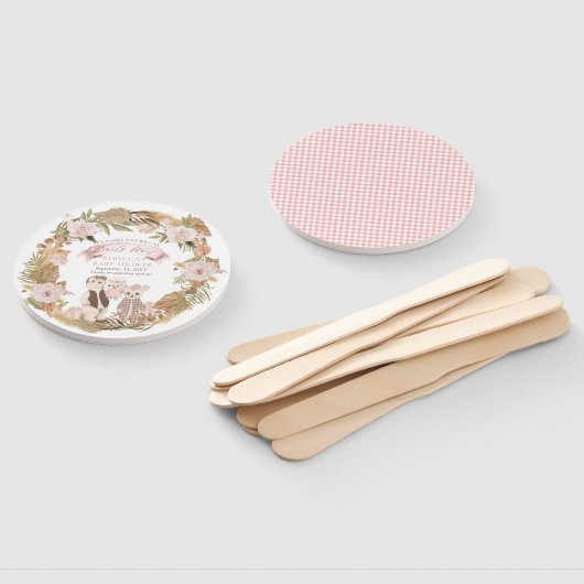 We kunnen boho Beer familie Baby shower H Handwaaier (Niet-gemonteerd)