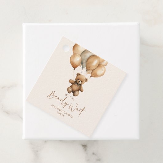 We kunnen boho Teddy Bear Baby shower afwachten. Bedankjes Labels (In situ)