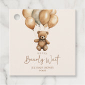 We kunnen boho Teddy Bear Baby shower afwachten. Bedankjes Labels (Voorkant)
