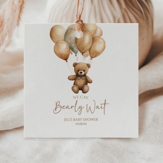 We kunnen boho Teddy Bear Baby shower afwachten. Bedankjes Labels
