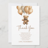 We kunnen boho Teddy Bear Baby shower afwachten. Bedankkaart (Voorkant)