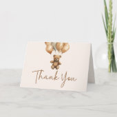 We kunnen boho Teddy Bear Baby shower afwachten. Bedankkaart (Voorkant)